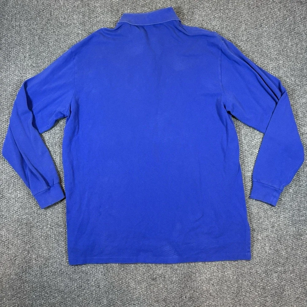 Polo Ralph Lauren Polo Shirt Mens XLT Tall Blue Pony Casual‎ Long Sleeve Cotton